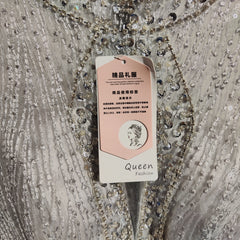 [706]M   New Silver-Gray Long-Length Mermaid Evening Gown for Women - High-End Hostess Dress for Annual Party