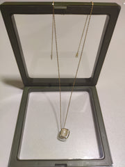 [740]M S925 Silver Light Luxury Cat's Eye Stone Necklace Women 2025 New Unique High-End Style Women's Accessories Silver Collar Chain