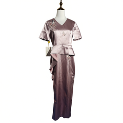 [113]NN Elegant and Slimming Spring Wedding Cheongsam for Young Mothers