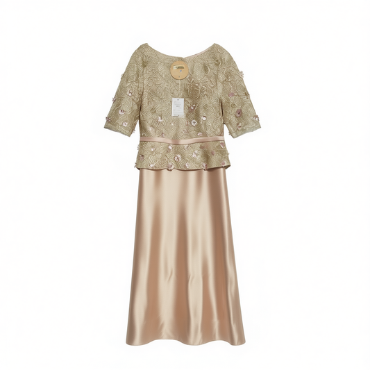 [474]G  Champagne Color 2024 New Collection Elegant Mother of the Bride Wedding Dress, Luxurious Mother-in-law Mother Dress