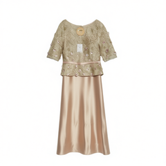 [474]G  Champagne Color 2024 New Collection Elegant Mother of the Bride Wedding Dress, Luxurious Mother-in-law Mother Dress