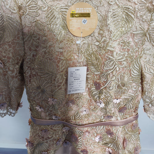 [474]G  Champagne Color 2024 New Collection Elegant Mother of the Bride Wedding Dress, Luxurious Mother-in-law Mother Dress