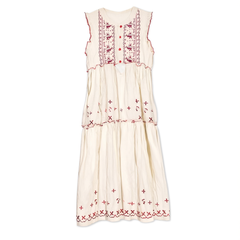 [549]G    July Evening Original Design Berry Wreath Red and White Contrast Color Dress Chinese Style Sweet Hanfu Element Summer Women's Dress