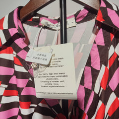 [453]G   [Same as the blogger's] DV DVF OR25 Spring New Arrival Rose Brown Geometric Slimming Stretchy Knitted Sheath Dress