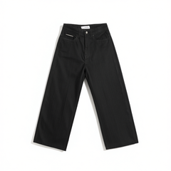 [021]N Xanvas three-color selvedge raw denim straight leg wide-leg A-line shaped jeans