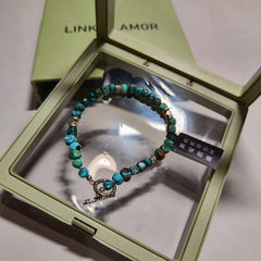 [188]G   link.glamor Designer Turquoise Unisex Beaded Bracelet