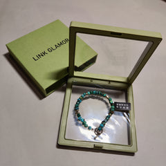 [188]G   link.glamor Designer Turquoise Unisex Beaded Bracelet
