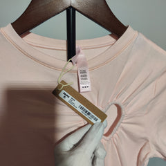 [812]G    ¡¾Genuine Stock¡¿Skims Kardashian Ros¨¦ Style Short Sleeve Sweet and Edgy Heart Cutout Dress