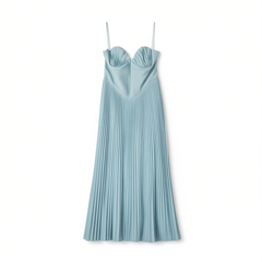 [669]G    Middletone | Shell Dress Time-Consuming Handcrafted Pleated Elegant Strapless Long Dress High-End Dress