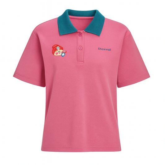 [577]GS  2025 New Summer POLO Shirts for Family of Three - Mother and Daughter Matching Set, Eye-Catching Milk Tea-Themed Short-Sleeve T-Shirts