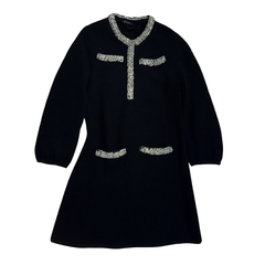 [498]N SP Brand Shenzhen Nanyou High-End Women's Wear: Hepburn-Style Crystal-Embellished Fishtail Knit Dress