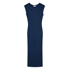 [699]GG      Round Neck Sleeveless Midi Dress Elegant Versatile Women's Dress