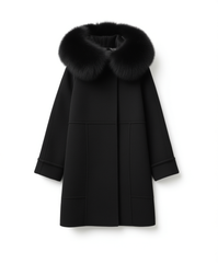 [756]GM  Fox Fur Double-Sided Cashmere Women's Short Coat 2024 Winter New Arrival Cloak High-End Feel Petite Wool Coat