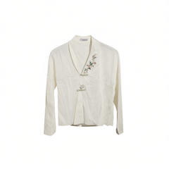 [778]NM   Aviator-Sleeve Blouse with Gold-Brocade Mamian Skirt, Original New Chinese Style Hanfu for Women