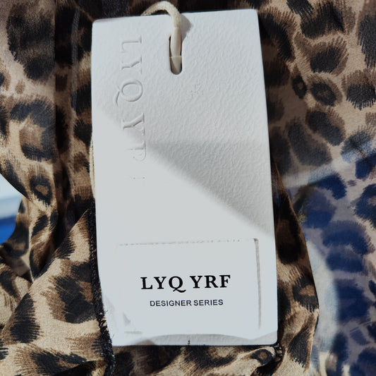 [807]GG   Animal Print Backless Halter Backless Camisole Top Summer Irregular Hot Girl Women With Chest Pad Outside Wearing Top