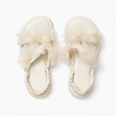 [594]JS Original Design Summer 2023 New Arrival Women's Genuine Leather Flower Bow Flat Heel Roman Beach Sandals