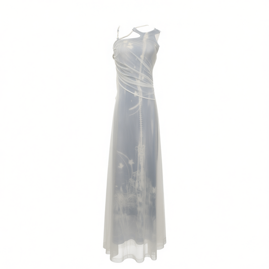 [723]GN Halter Dress for Women, High-Waist Hot Girl Suspender Maxi Dress