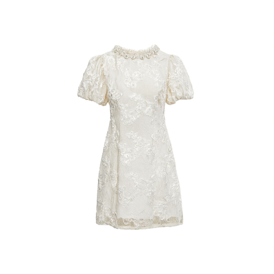 [641]NN Lace Short-Sleeve Dress