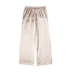 [654]G   MandyZhang French Chic Satin Acetate Straight Leg Casual Pants for Women, Summer Elegant Floor-Length Wide-Leg Trousers