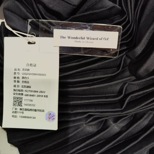 [467]GG     Elegant Pure Color Dress with Year-Ring Pleats, Cool and Smooth Fabric, Sleeveless Mid-Length Vest Dress for Women