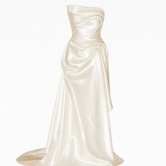 [605]MS 2025 New Silk Satin Light Bridal Dress, White French-Style Bodice, Wedding Outfit, High-End Women's Engagement Wedding Dress