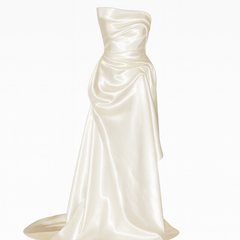 [605]MS 2025 New Silk Satin Light Bridal Dress, White French-Style Bodice, Wedding Outfit, High-End Women's Engagement Wedding Dress