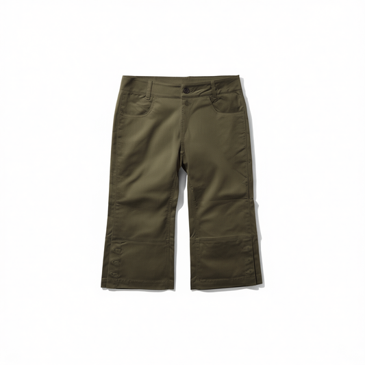 [030]GG     Low Waist Cotton Vintage Slim Fit Stretch Flared Capri Pants Miss