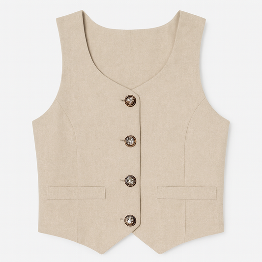 [611]GS    Women's Summer Korean Style Simple Casual Square Neck Sleeveless Vest - Elegant Chanel-Style Short-Length Strapless Vest