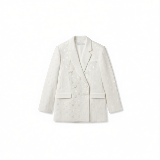 [832]GG    White Shimmering Sequin Jacket