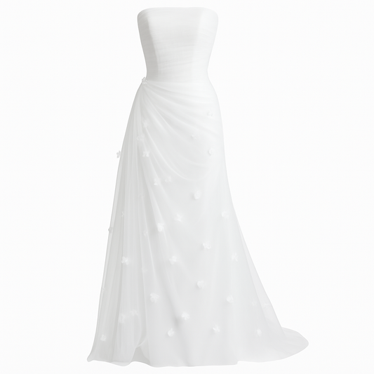 [658]MS Super elegant white mermaid light wedding dress bride forest style travel photography luxury niche out of the box veil strapless elegant engagement wedding dress
