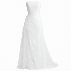 [658]MS Super elegant white mermaid light wedding dress bride forest style travel photography luxury niche out of the box veil strapless elegant engagement wedding dress