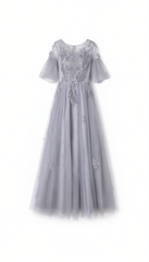 [931]GG    Large size bridesmaid dress plus size women slimming body-concealing high-end performance dress women long dress ultra ethereal exclusive evening gown vocal arts entrance exam