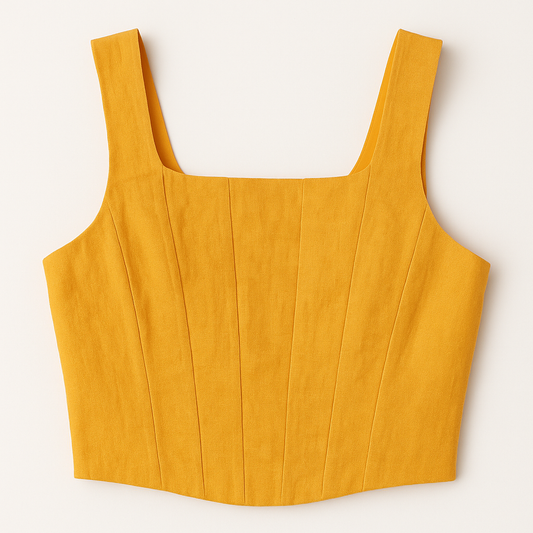 [659]GS   Foreign Trade Luxury Brand AURET@ 30% Linen High-end Minimalist French Style Generous Collar Fishbone Bodice Top