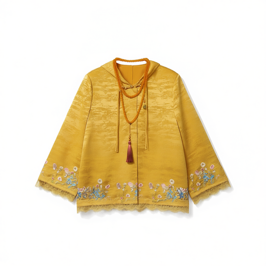 [947]GM    New Elements of Traditional Chinese Style Embroidery Acetate Jacket + Skirt