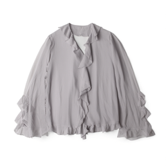 [720]G    YOU SEE - Create an Exquisite Workplace Vibe ~ Irregular Ruffled French Lavender Purple Shirt