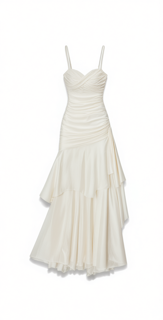 [918]GM  GJFD¡¾Moonlit Wind Bells¡¿Mermaid Ruffled High-End Strapless Dress for Coming-of-Age Ceremony Elegant Evening Gown