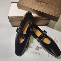 [178]M  [Queen Cobbler ¡Á Handmade B Tun] 2025 New Classic French Square Toe Mary Jane Shoes Spring Flat Shoes