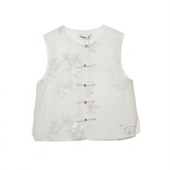 [157]G   New Chinese Style Sheer Embroidered Vest 2025 New Women's Summer Outfit