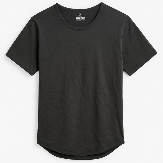 [698]GS   Oversized Curved Side Slit Summer Long Version Women's V-Neck T-Shirt with Short Sleeves Loose and Relaxed Fit Solid Color Perfect for Pairing with Shorts