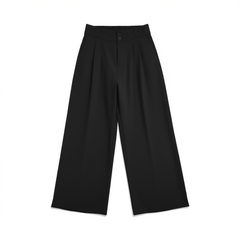 [050]G  Black Ice Silk Women's 2025 Summer New Lightweight High-End Drape High-Waist Slim Fit Straight Leg Suit Pants