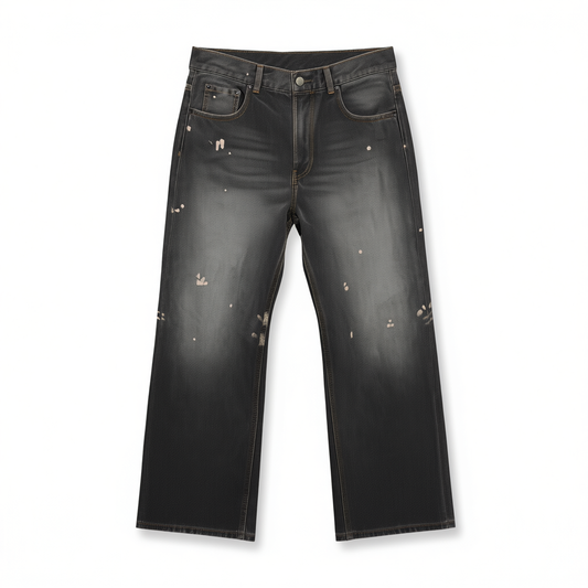 [780]NG     Vintage Paint Splatter Unisex Loose Straight Jeans