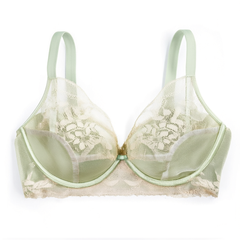 [024]G     Elegant Lace Embroidery Bra - Small Bust Push-Up and Lifting, Wire-Free, Sexy Bra that Enhances Bust Size