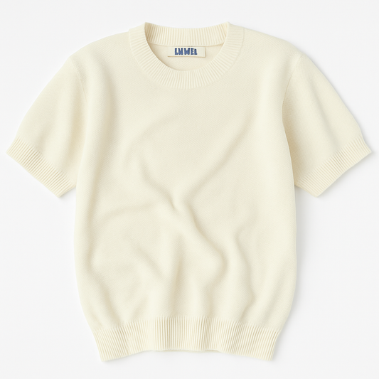 [714]MS [Promo Price] Women's Summer Lightweight Soft and Versatile Round Neck Crew Neck Short-Length Ice Silk Puff Sleeve Top