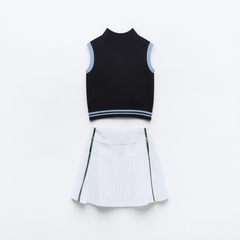 [662]G   Korean MALBON Women's Golf Clothing Set, Slim and Flattering Vest with Casual Sporty Skirt