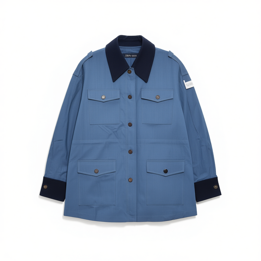 [209]GG   New Fashionable Elegant Versatile Retro Lapel Jacket Workwear Style Denim Coat