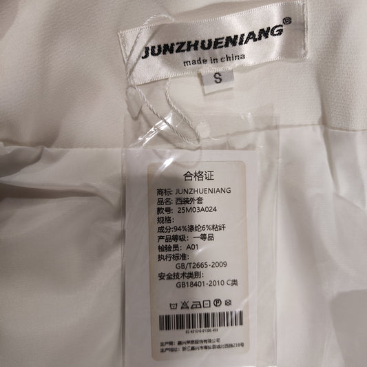 [200]NM Professional Suit Korean-Style Design Unique White Blazer for Women