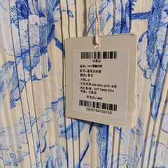 [151]N ORG Low-Temperature Pleated Floral Print Cinched-Waist Slimming Elegant French-Style Short-Sleeve Lightweight Luxury Sun-Protection Dress