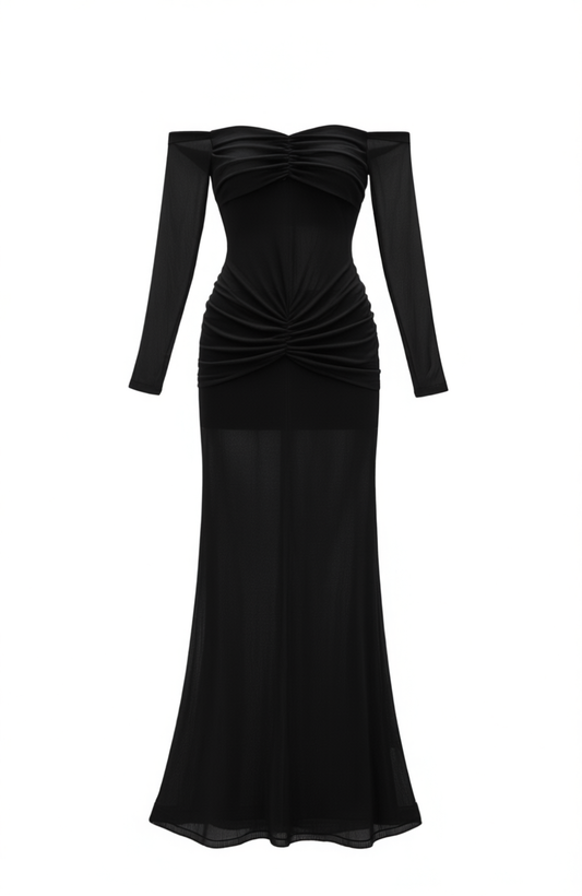 [248]NM  IMMR Spring Slimming Strapless Dress for Women Elegant High-End Knit Long Dress