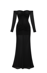 [248]NM  IMMR Spring Slimming Strapless Dress for Women Elegant High-End Knit Long Dress