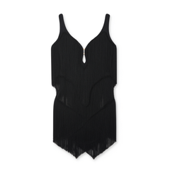 [131]G    ZYM [Spring] Backless Dress with Premium Tassel Latin Dance Practice Wear for Women, Includes Built-in Bra and Panty, Model 25001